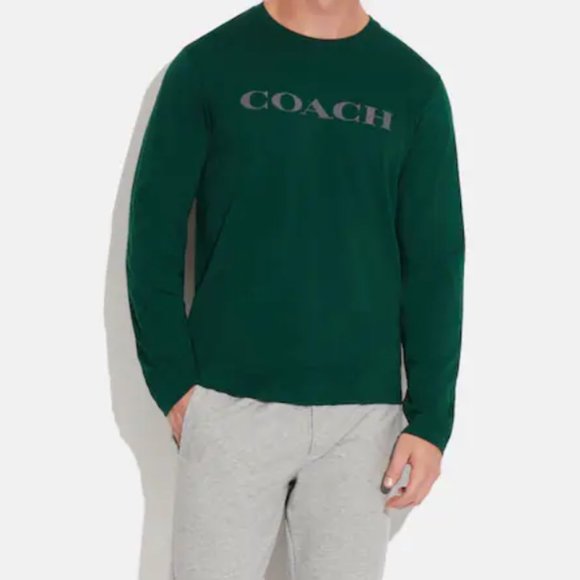 NWT COACH GREEN ESSENTIAL LONG SLEEVE ORGANIC MEN - Picture 1 of 7